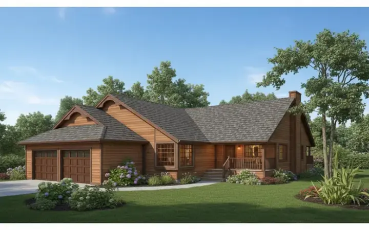 Traditional house plans 33-261 - front exterior, 1,672 sq ft, 3 bed, 2 bath house plans | Monster House Plans