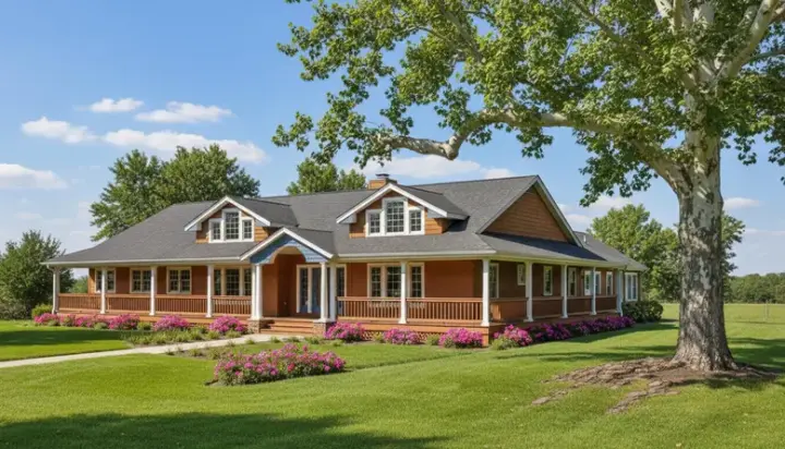 Ranch house plans 33-281 - front exterior, 2,415 sq ft, 4 bed, 3 bath house plans | Monster House Plans