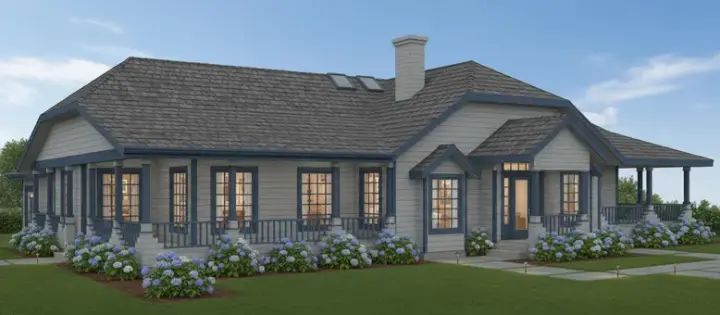 Traditional house plans 33-285 - front exterior, 2,772 sq ft, 3 bed, 2 bath house plans | Monster House Plans