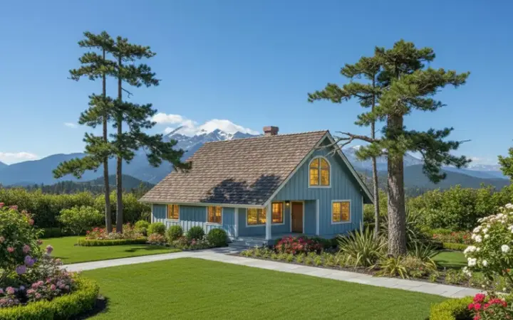 Traditional house plans 33-325 - front exterior, 1,222 sq ft, 1 bed, 1 bath house plans | Monster House Plans