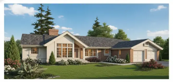 Traditional house plans 33-326 - front exterior, 1,804 sq ft, 2 bed, 2 bath house plans | Monster House Plans