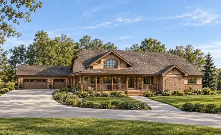 Northwest house plans 33-351 - front exterior, 3,182 sq ft, 3 bed, 3 bath house plans | Monster House Plans