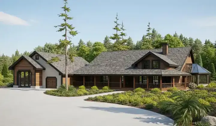 Farmhouse house plans 33-356 - front exterior, 2,171 sq ft, 2 bed, 2 bath house plans | Monster House Plans
