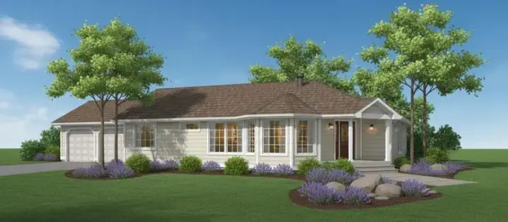 Northwest house plans 33-365 - front exterior, 1,651 sq ft, 3 bed, 2 bath house plans | Monster House Plans