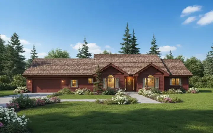 Traditional house plans 33-366 - front exterior, 2,001 sq ft, 4 bed, 3 bath house plans | Monster House Plans