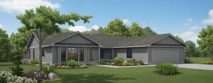 Traditional house plans 33-369 - front exterior, 1,789 sq ft, 3 bed, 2 bath house plans | Monster House Plans