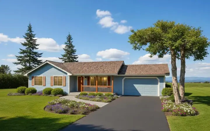 Ranch house plans 33-389 - front exterior, 1,192 sq ft, 3 bed, 2 bath house plans | Monster House Plans