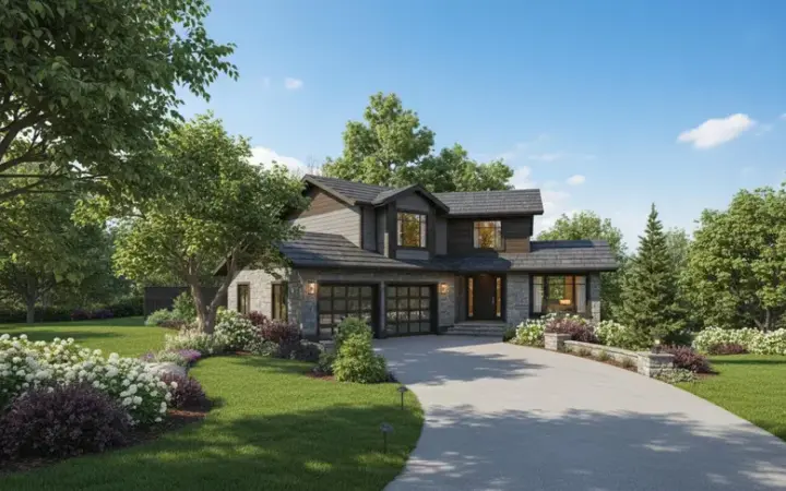 Northwest house plans 33-393 - front exterior, 1,861 sq ft, 3 bed, 3 bath house plans | Monster House Plans