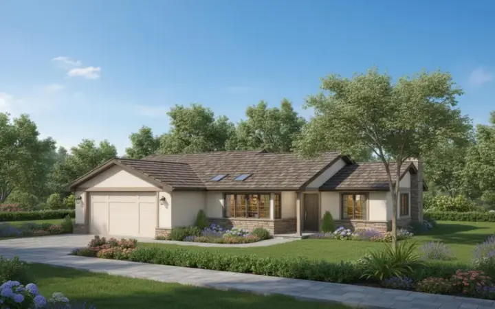 Northwest house plans 33-399 - front exterior, 1,526 sq ft, 2 bed, 2 bath house plans | Monster House Plans