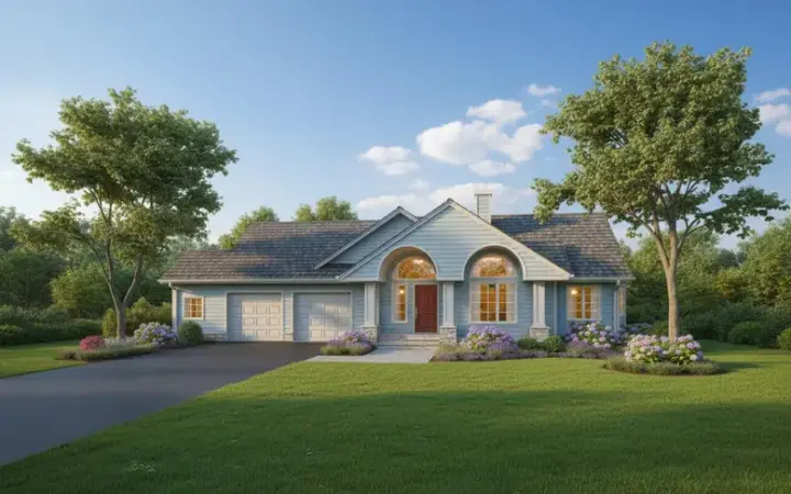 Northwest house plans 33-402 - front exterior, 2,189 sq ft, 2 bed, 2 bath house plans | Monster House Plans