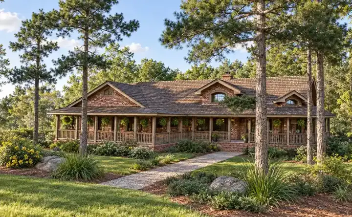 Northwest house plans 33-404 - front exterior, 3,469 sq ft, 6 bed, 4 bath house plans | Monster House Plans