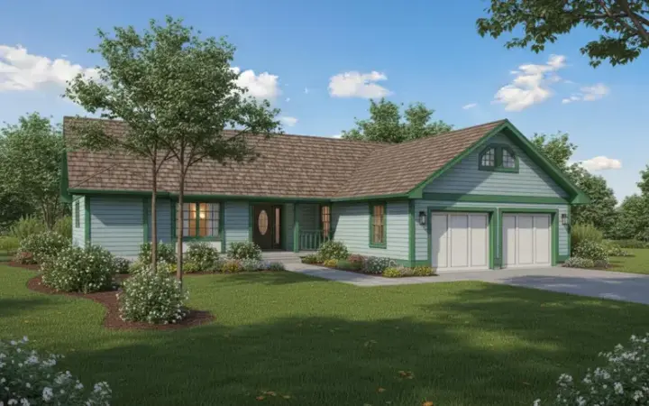 Northwest house plans 33-415 - front exterior, 1,755 sq ft, 2 bed, 2 bath house plans | Monster House Plans