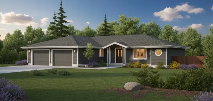 Traditional house plans 33-427 - front exterior, 1,551 sq ft, 3 bed, 2 bath house plans | Monster House Plans