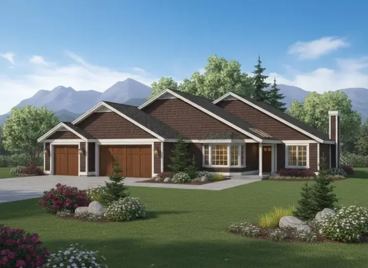 Northwest house plans 33-443 - front exterior, 1,526 sq ft, 3 bed, 2 bath house plans | Monster House Plans