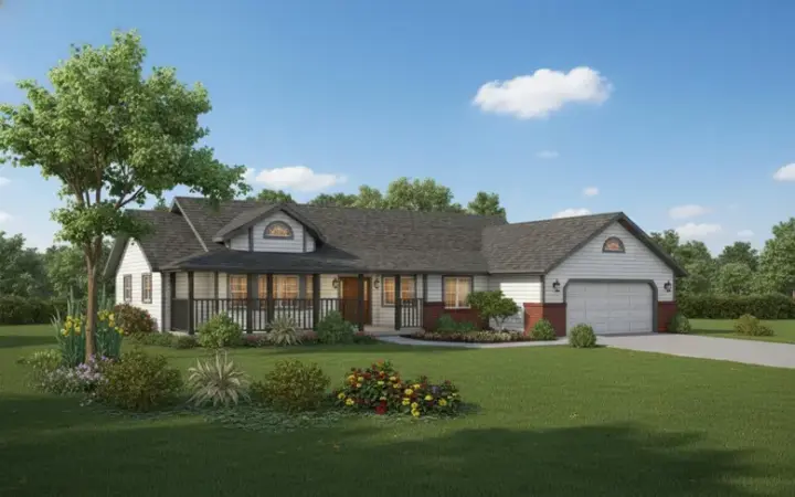 Northwest house plans 33-449 - front exterior, 1,897 sq ft, 3 bed, 2 bath house plans | Monster House Plans