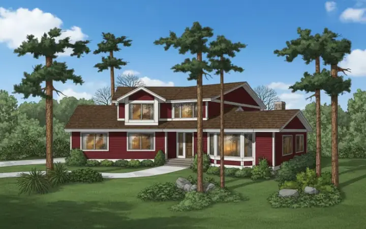 Northwest house plans 33-450 - front exterior, 1,737 sq ft, 3 bed, 2 bath house plans | Monster House Plans
