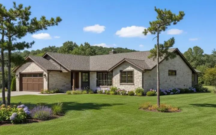 Northwest house plans 33-459 - front exterior, 1,648 sq ft, 3 bed, 2 bath house plans | Monster House Plans