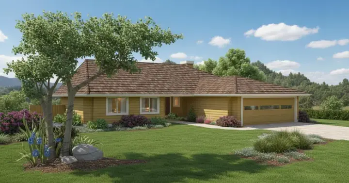 Northwest house plans 33-462 - front exterior, 1,475 sq ft, 2 bed, 2 bath house plans | Monster House Plans