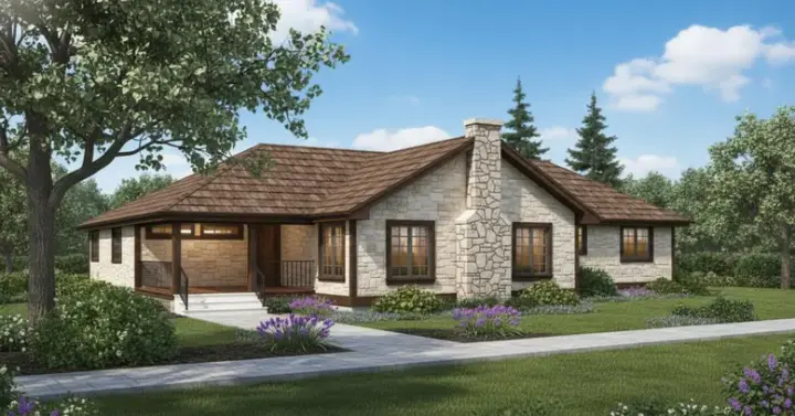 Traditional house plans 33-471 - front exterior, 2,064 sq ft, 4 bed, 2 bath house plans | Monster House Plans