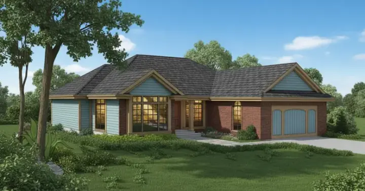 Northwest house plans 33-472 - front exterior, 1,836 sq ft, 3 bed, 2 bath house plans | Monster House Plans