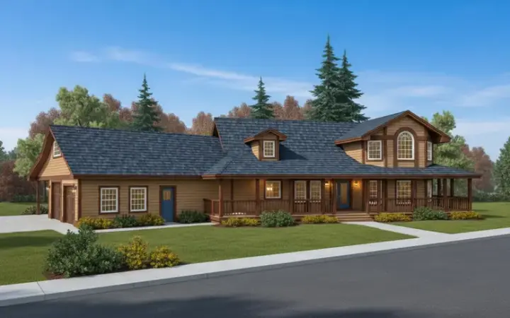 Northwest house plans 33-477 - front exterior, 3,250 sq ft, 3 bed, 3 bath house plans | Monster House Plans