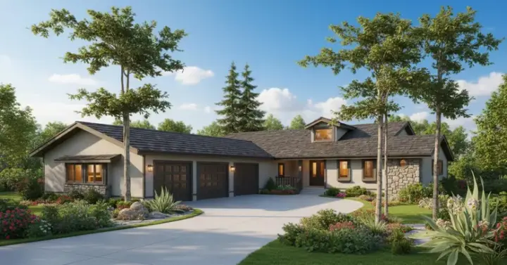 Northwest house plans 33-484 - front exterior, 1,936 sq ft, 2 bed, 2 bath house plans | Monster House Plans