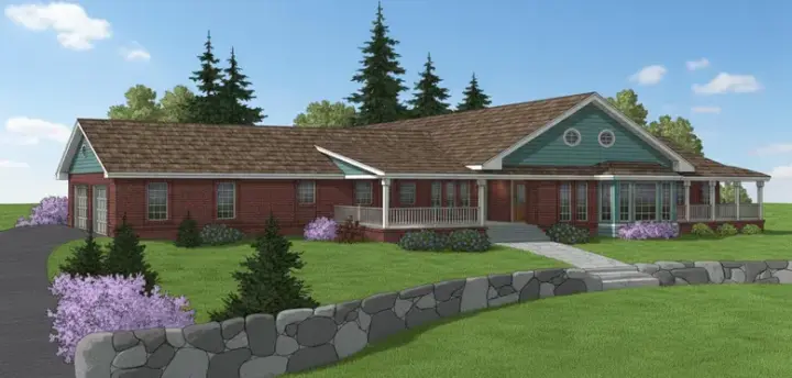 Northwest house plans 33-488 - front exterior, 2,343 sq ft, 3 bed, 2 bath house plans | Monster House Plans