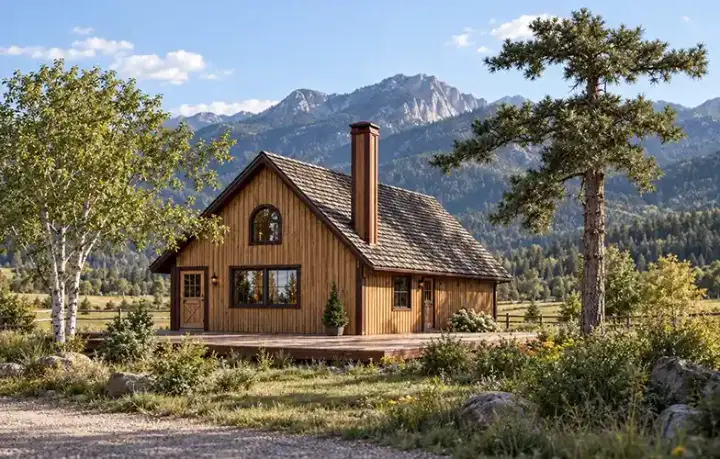 Country house plans 33-489 - front exterior, 988 sq ft, 2 bed, 1 bath house plans | Monster House Plans