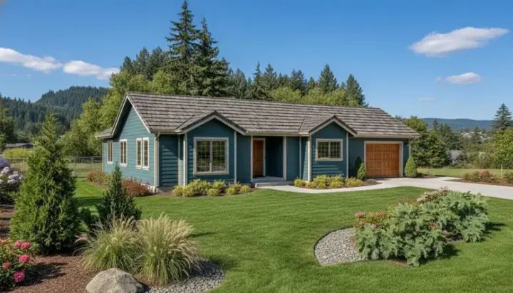 Traditional house plans 33-495 - front exterior, 1,157 sq ft, 3 bed, 1 bath house plans | Monster House Plans