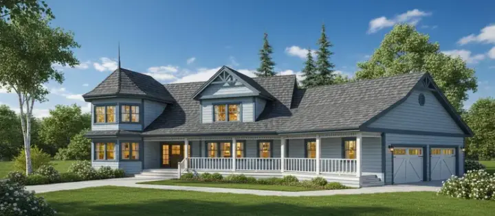 Country house plans 33-497 - front exterior, 2,765 sq ft, 3 bed, 2 bath house plans | Monster House Plans
