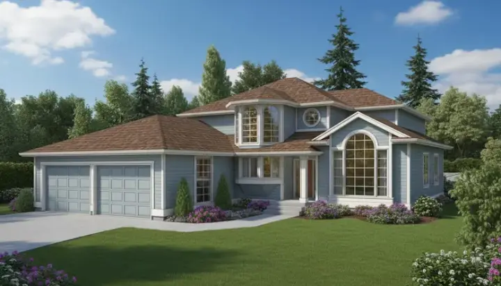 Traditional house plans 33-499 - front exterior, 3,154 sq ft, 4 bed, 2 bath house plans | Monster House Plans