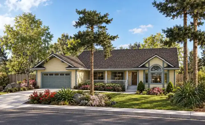 Country house plans 33-501 - front exterior, 1,587 sq ft, 3 bed, 2 bath house plans | Monster House Plans
