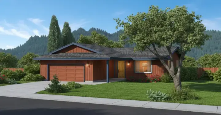 Traditional house plans 33-508 - front exterior, 1,154 sq ft, 3 bed, 2 bath house plans | Monster House Plans