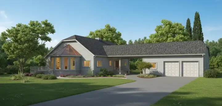 Traditional house plans 33-514 - front exterior, 3,323 sq ft, 2 bed, 3 bath house plans | Monster House Plans