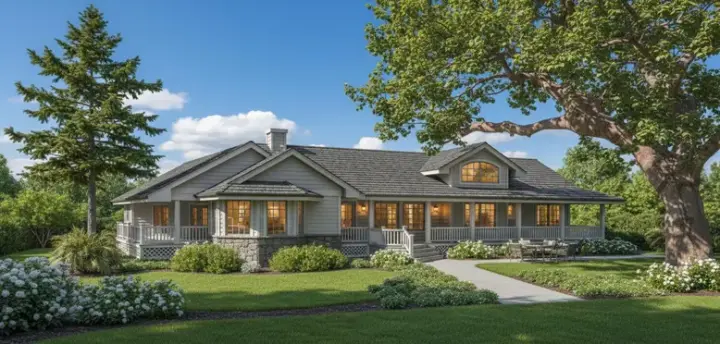 Traditional house plans 33-518 - front exterior, 1,820 sq ft, 3 bed, 2 bath house plans | Monster House Plans
