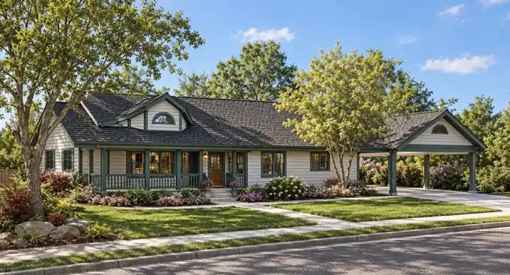 Traditional house plans 33-519 - front exterior, 2,131 sq ft, 3 bed, 2 bath house plans | Monster House Plans