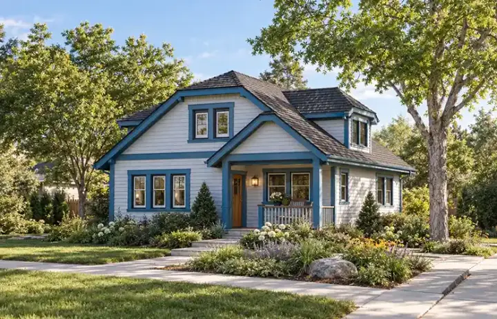 Traditional house plans 33-522 - front exterior, 1,087 sq ft, 2 bed, 1 bath house plans | Monster House Plans