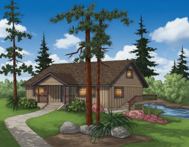 Traditional house plans 33-526 - front exterior, 1,778 sq ft, 3 bed, 2 bath house plans | Monster House Plans