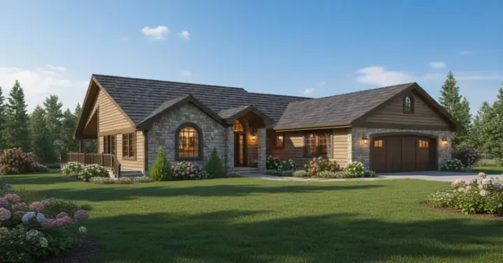Traditional house plans 33-529 - front exterior, 1,613 sq ft, 3 bed, 2 bath house plans | Monster House Plans