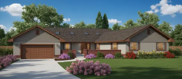 Traditional house plans 33-538 - front exterior, 2,567 sq ft, 2 bed, 2 bath house plans | Monster House Plans