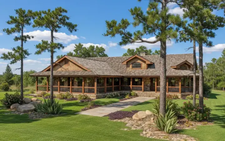 Country house plans 33-540 - front exterior, 3,549 sq ft, 4 bed, 4 bath house plans | Monster House Plans