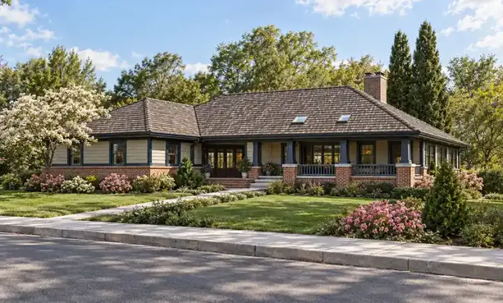 Traditional house plans 33-542 - front exterior, 2,277 sq ft, 3 bed, 2 bath house plans | Monster House Plans