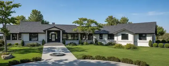 Traditional house plans 33-543 - front exterior, 3,221 sq ft, 4 bed, 3 bath house plans | Monster House Plans