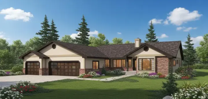 Traditional house plans 33-545 - front exterior, 2,544 sq ft, 3 bed, 3 bath house plans | Monster House Plans