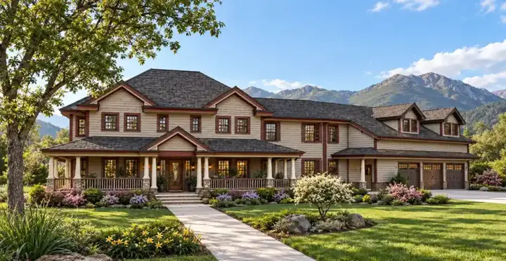 Traditional house plans 33-549 - front exterior, 4,313 sq ft, 4 bed, 3 bath house plans | Monster House Plans