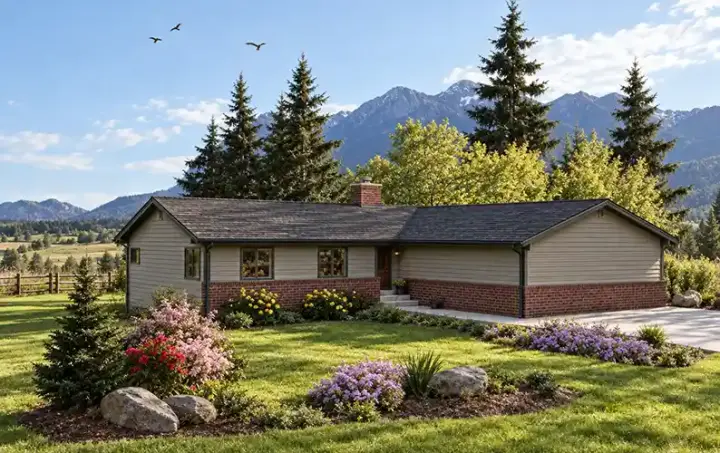Traditional house plans 33-557 - front exterior, 1,716 sq ft, 2 bed, 2 bath house plans | Monster House Plans