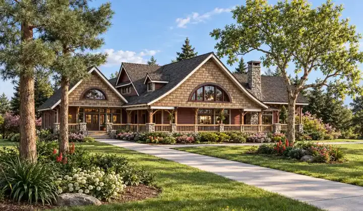 European house plans 33-559 - front exterior, 4,328 sq ft, 3 bed, 3 bath house plans | Monster House Plans