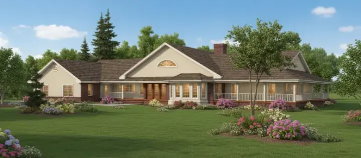 Traditional house plans 33-562 - front exterior, 2,561 sq ft, 3 bed, 2 bath house plans | Monster House Plans