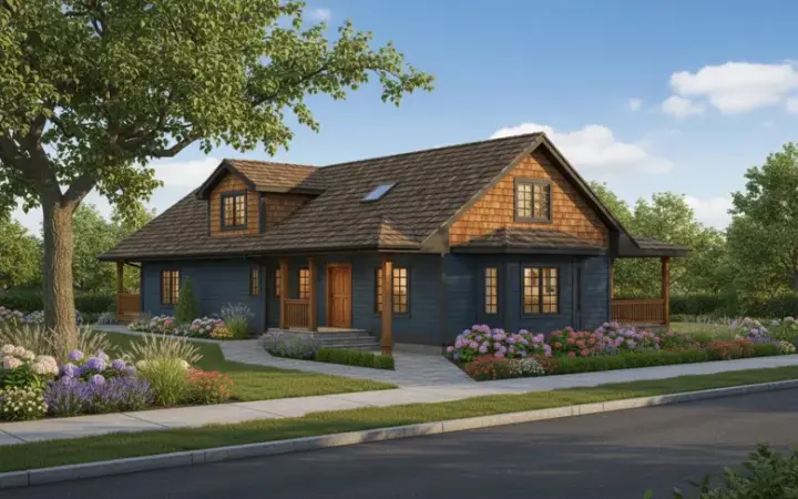 Traditional house plans 33-565 - front exterior, 1,899 sq ft, 3 bed, 2 bath house plans | Monster House Plans