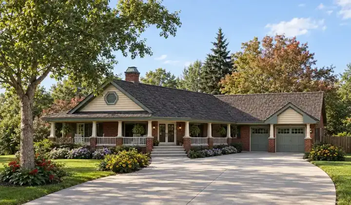 Traditional house plans 33-577 - front exterior, 1,556 sq ft, 2 bed, 2 bath house plans | Monster House Plans